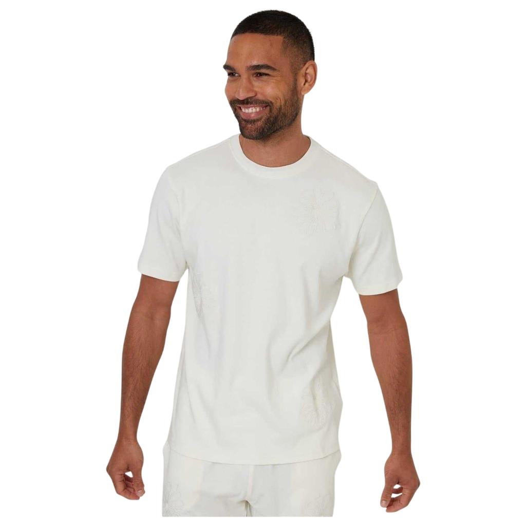 Threadbare Mens Embroidered Flower Regular T-Shirt