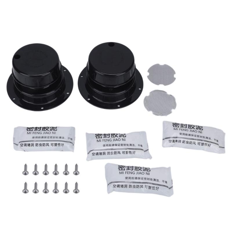 Plastic Marine Vent Cover Kit with Predrilled Flanges, Mesh Screens and Sealant for Recreational Vehicle or Boat Openings