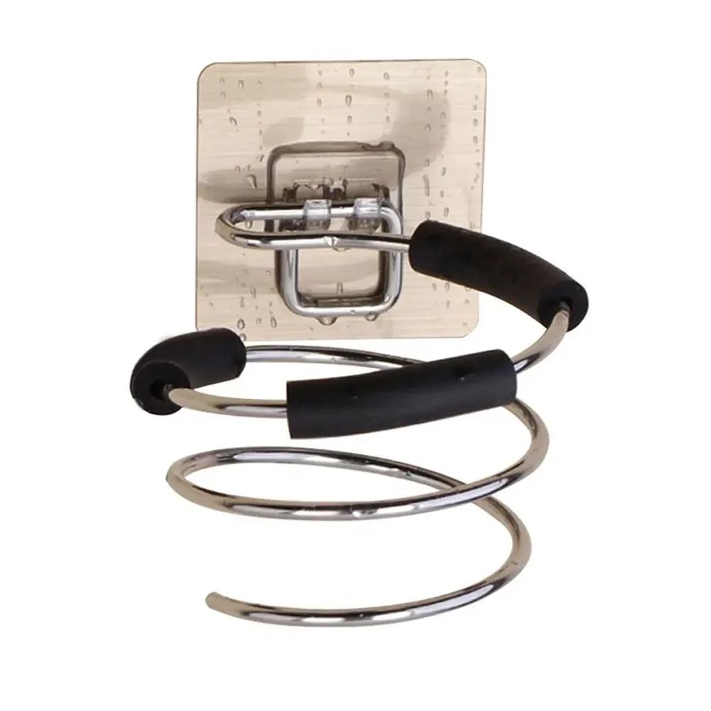 

Hair Dryer Stand Salon Styling Storage Holder Hair Straightener Rack Stainless Steel Organizer for Bathroom Home Accessories серебряный