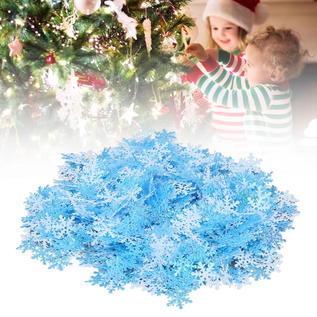 1000Pcs Snowflake Confetti 0.9in Vibrant Color Reusable Plastic Multi Purpose Christmas Confetti for Box Tree Vase