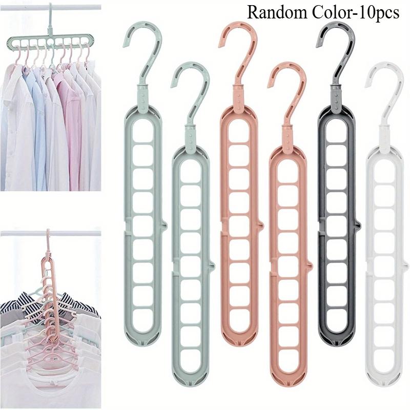 10pcs Space Saving Hanger Holder 9Holes Multi Hanger Organizer Space Saving Hanger Rotating Magic Hanger for Closet Space Saving