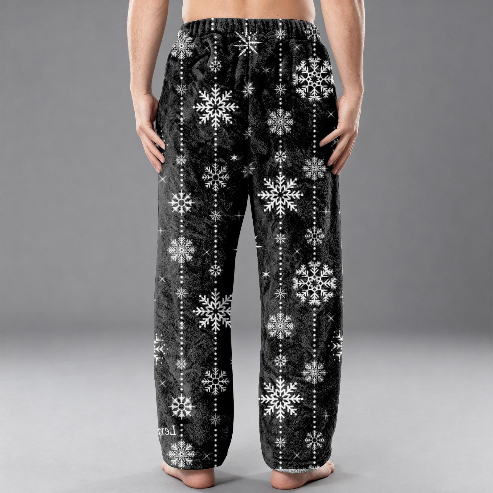 

Мужские фланелевые повседневные брюки с карманом, Повседневные брюки с принтованным карманом, Домашние брюки для сна M