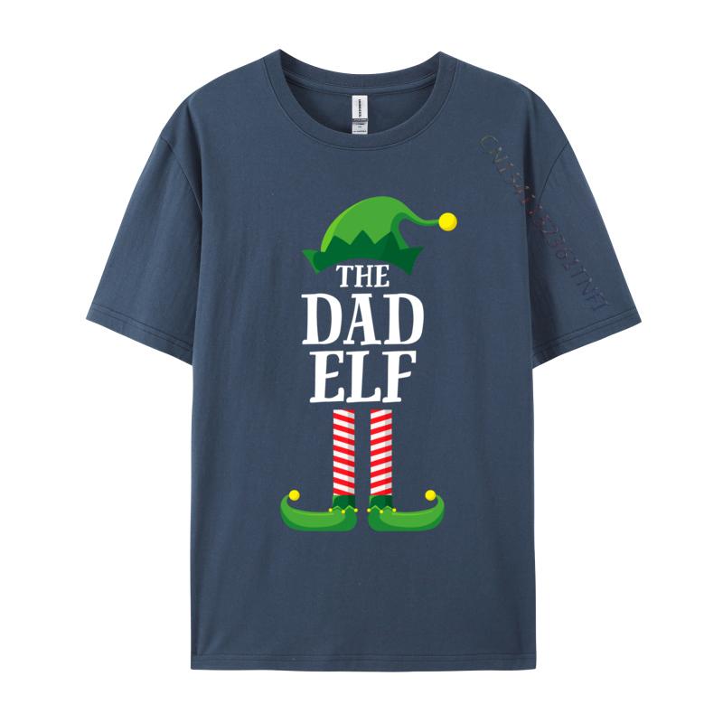 Dad Elf Matching Family Group Christmas T-Shirt Casual Cotton Men's Tees Fashionable Fitted Tshirts Funny Design