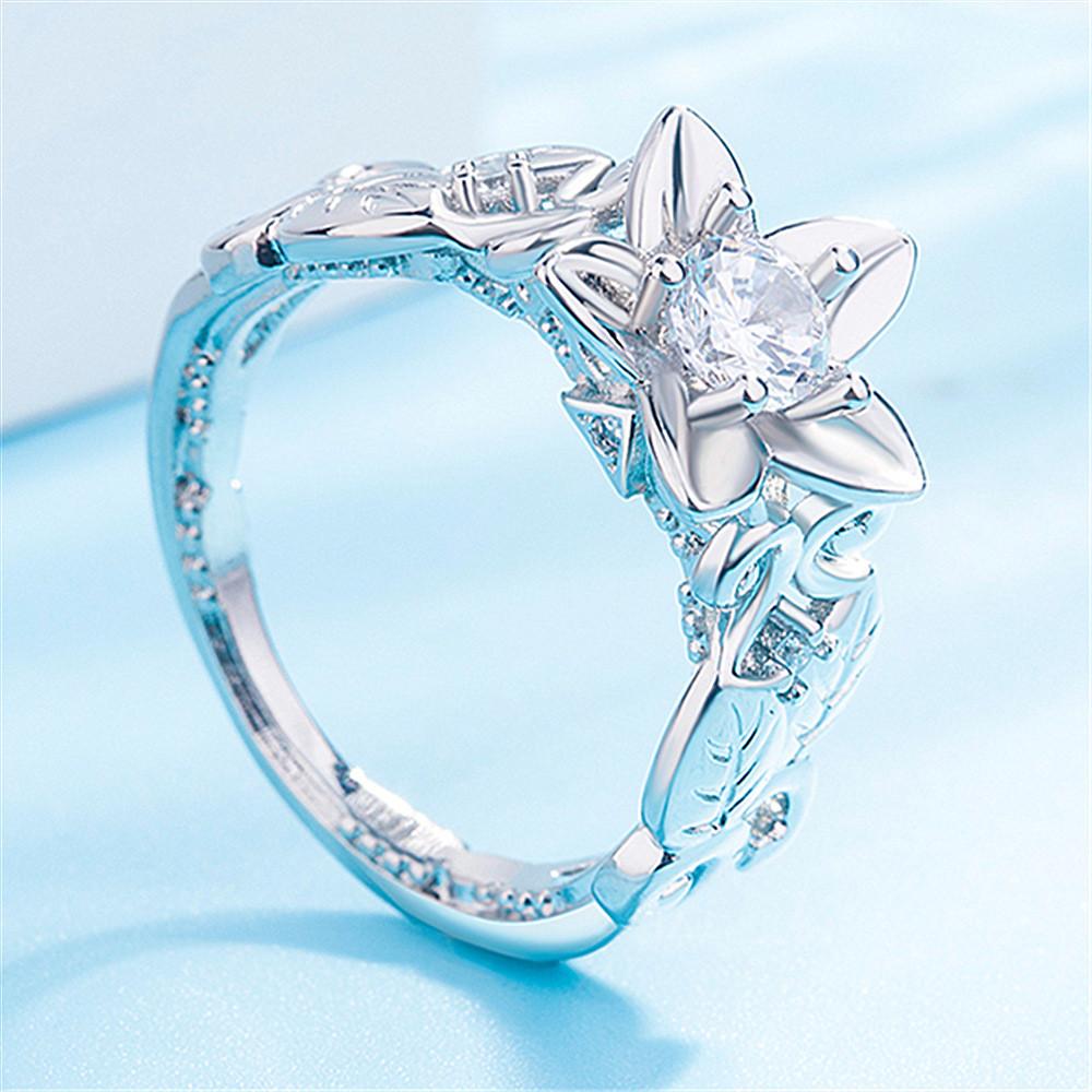 Flower Ring Leaf Hand Jewelry Decorative Ornaments Gift Fashion Elegant Simple