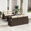 VidaXL 6-piece Garden Sofa Set with Brown Poly Rattan Cushions 3345918