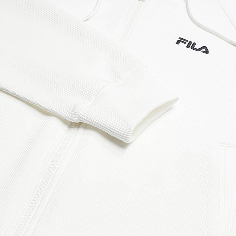 FILA Original Fashion Versatile Simple Knit Sweater Women tops Cloud-Mushroom-White F11W639510FWT