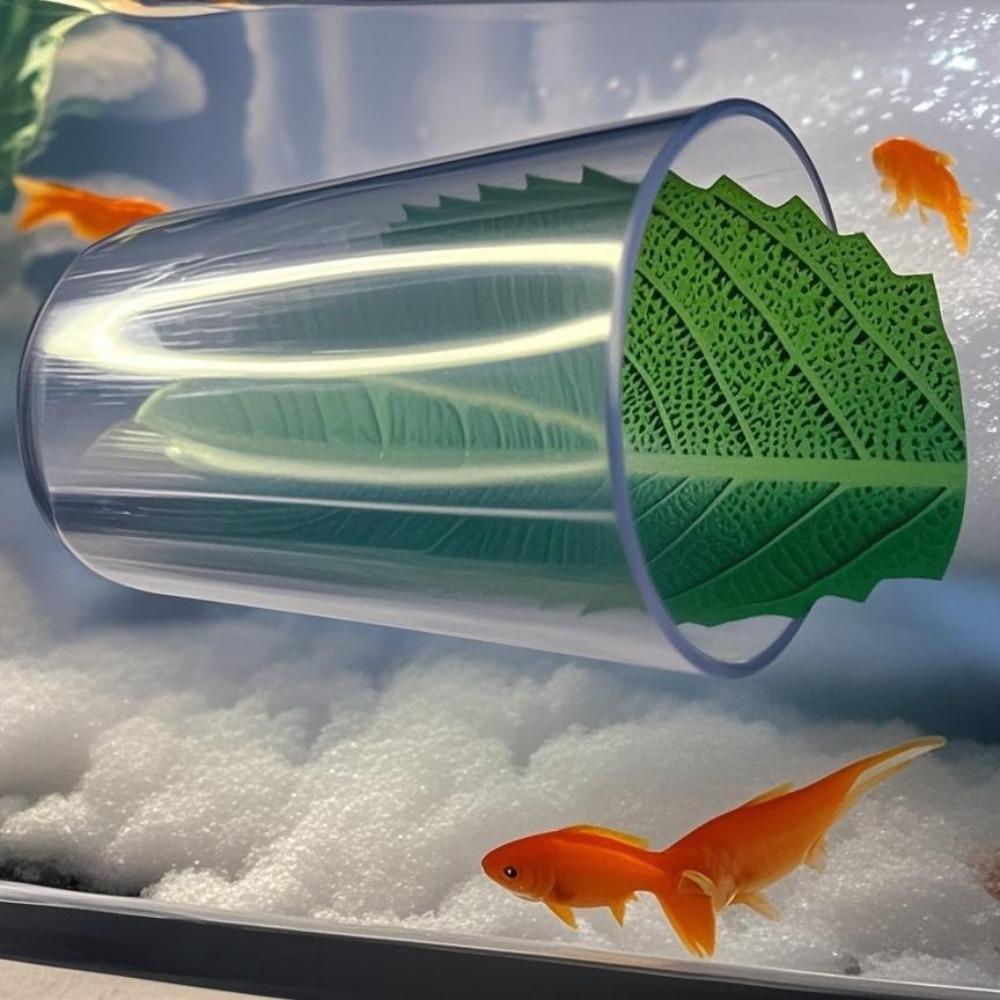 Transparent Aquarium Betta Fish Tunnel With Leaves Pad Betta Fish Tank Decorations