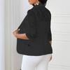 Women's Lapel Three‑Quarter Sleeve Blazer Slim Fit Elegant Lace Splicing Single Button Jacket