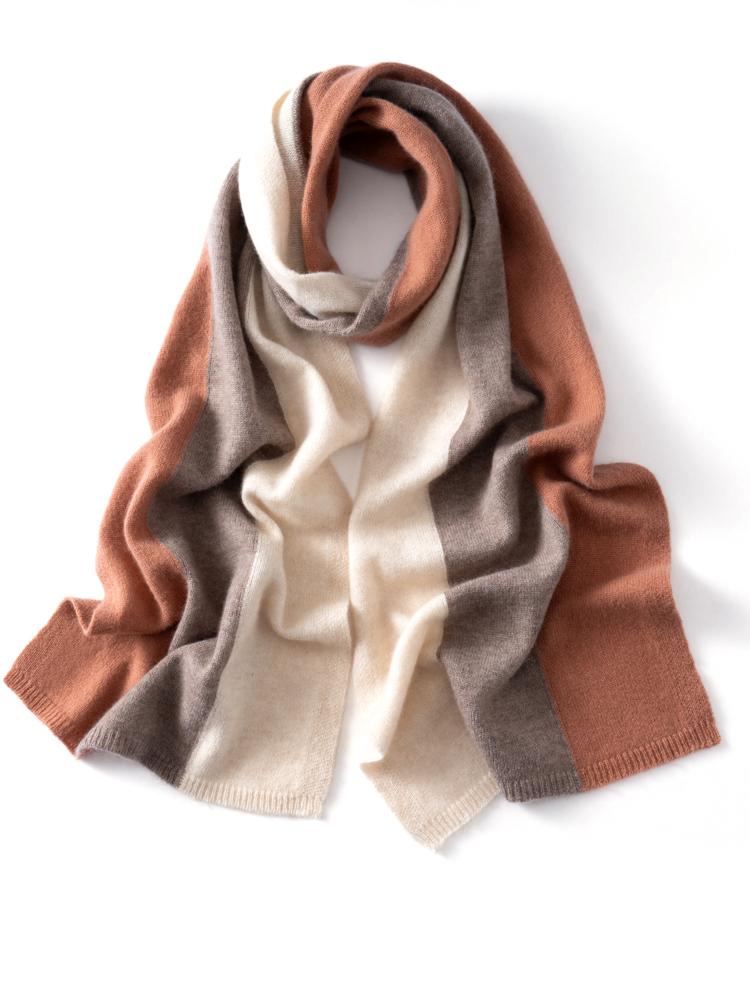 

Color Blocking Patchwork Wool Cashmere Scarf Scarves Wrap Small Shawl Cashmere Pashmina Women Light-thin Wraps 180x35cm