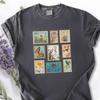 T-shirt with Classic Stamp Print - Wildlife and Plant Themed T-shirt