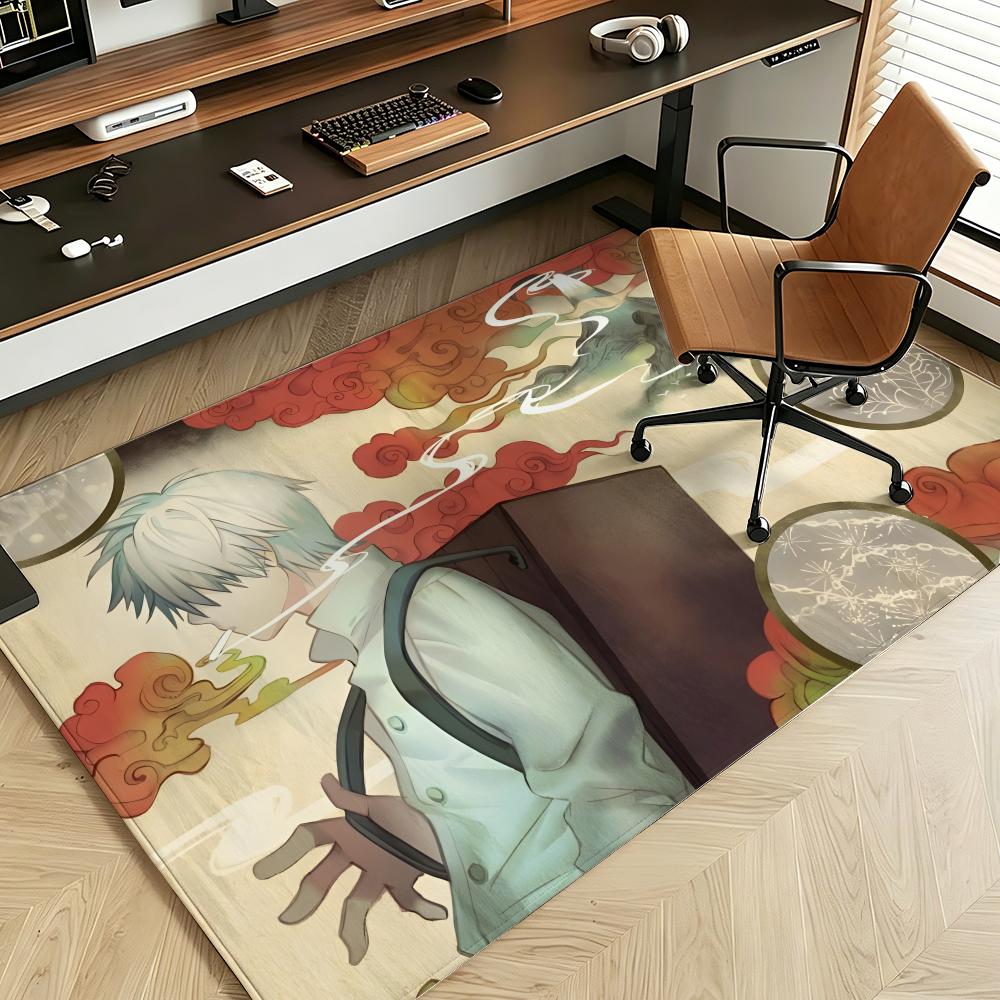 Anime M-Mushishi Floor Mat Soft Flannel Floor Mat Suitable for Entryways, Living Rooms, Bedrooms, and Bathrooms