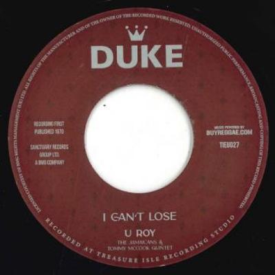 7inch Record U ROY / ERROL BROWN - I Can't Lose / Rema Skank TIEU027 Duke/Buyreggae 2021 Germany Reggae, Ska & Dub