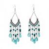 Bohemian Crystal Tassel Earrings - Ethnic Style, Slim Face, Exaggerated Design for Travel