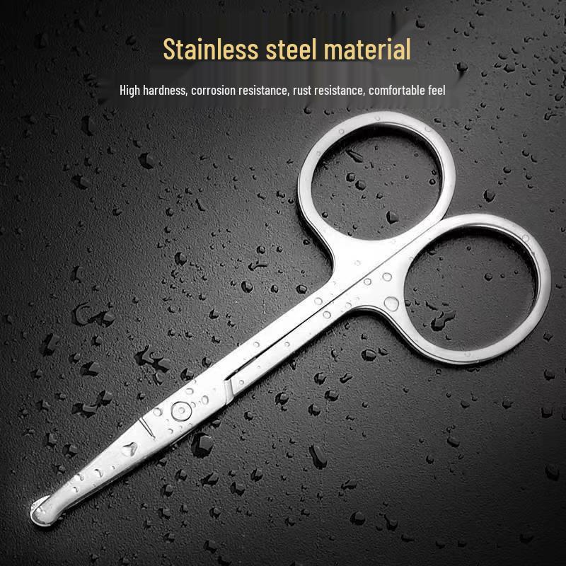 In-Stock Sharp A-Type Eyebrow and Nose Hair Scissors - Stainless Steel Makeup Tool with Pointed Tips
