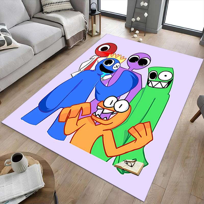1pc Cartoon Characters Group Carpet for Playroom Bedroom Living Room Sofa Home Decor,kids Game Area Rug Non-slip Floor Mat Y72943