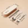 Portable Stainless Steel Cutlery Silverware Set Spoons Forks Chopsticks Tableware with Organizer Case Kids Travel School Lunch