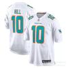 Miami Dolphins NFL Football Jersey 10 Hill 17 Waddle 1 13 White Blue Short Sleeve Cotton V-Neck Sportswear Men Women