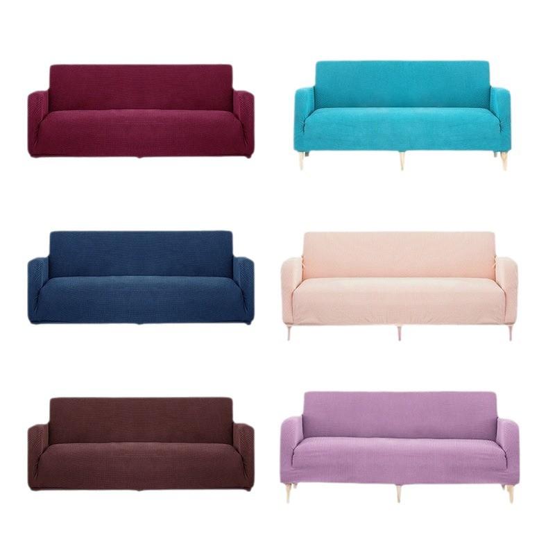 New High Elasticity Sofa Cover Fabric All Season Universal Knitted Sofa Cover Thickened Simple Solid Color Soft and Comfortable
