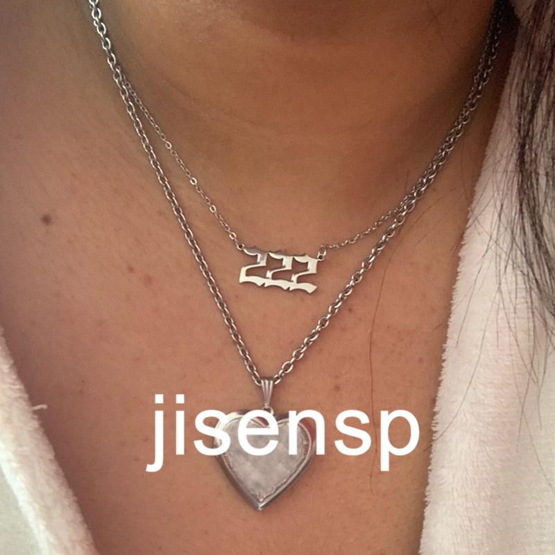 Stainless Steel Angel Number Lucky Numbers Necklaces 111 222 333 444 555 888 999 777 666 Pendant Necklace Charms Jewelry