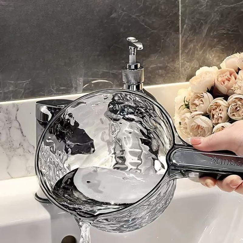 Household Water Ladle, Non-breakable, Thickened Long-handled Water Spoon, Transparent Plastic Water Ripple Water Ladle