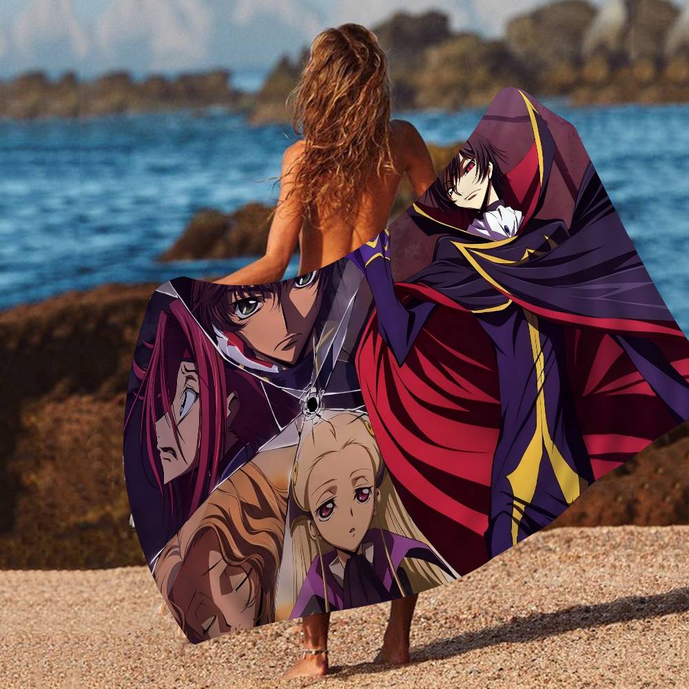 Most popular animation C-Code Geass Microfiber Printed Beach Towel Mountain Climbing Yoga Beach Swimming Absorbent Soft Towel