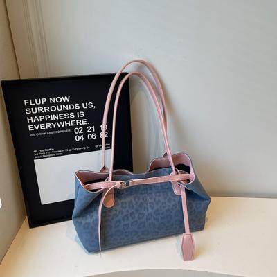 Bolso casual de gran capacidad con estampado de leopardo, nuevo bolso de axila de moda otoño e invierno, versátil bolso de hombro retro