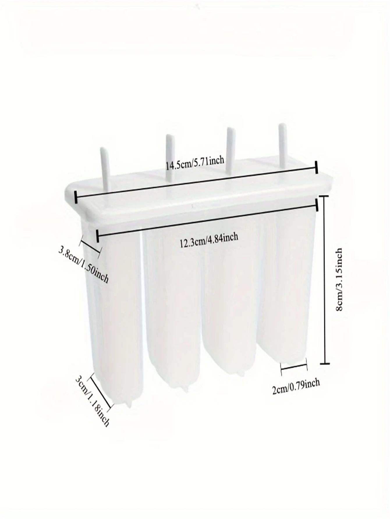

Легко моющаяся форма для эскимо с 4 ячейками - Многоразовый DIY-изготовитель эскимо для летних десертов, Материалы из полипропилена, безопасные для пищевых продуктов M белый