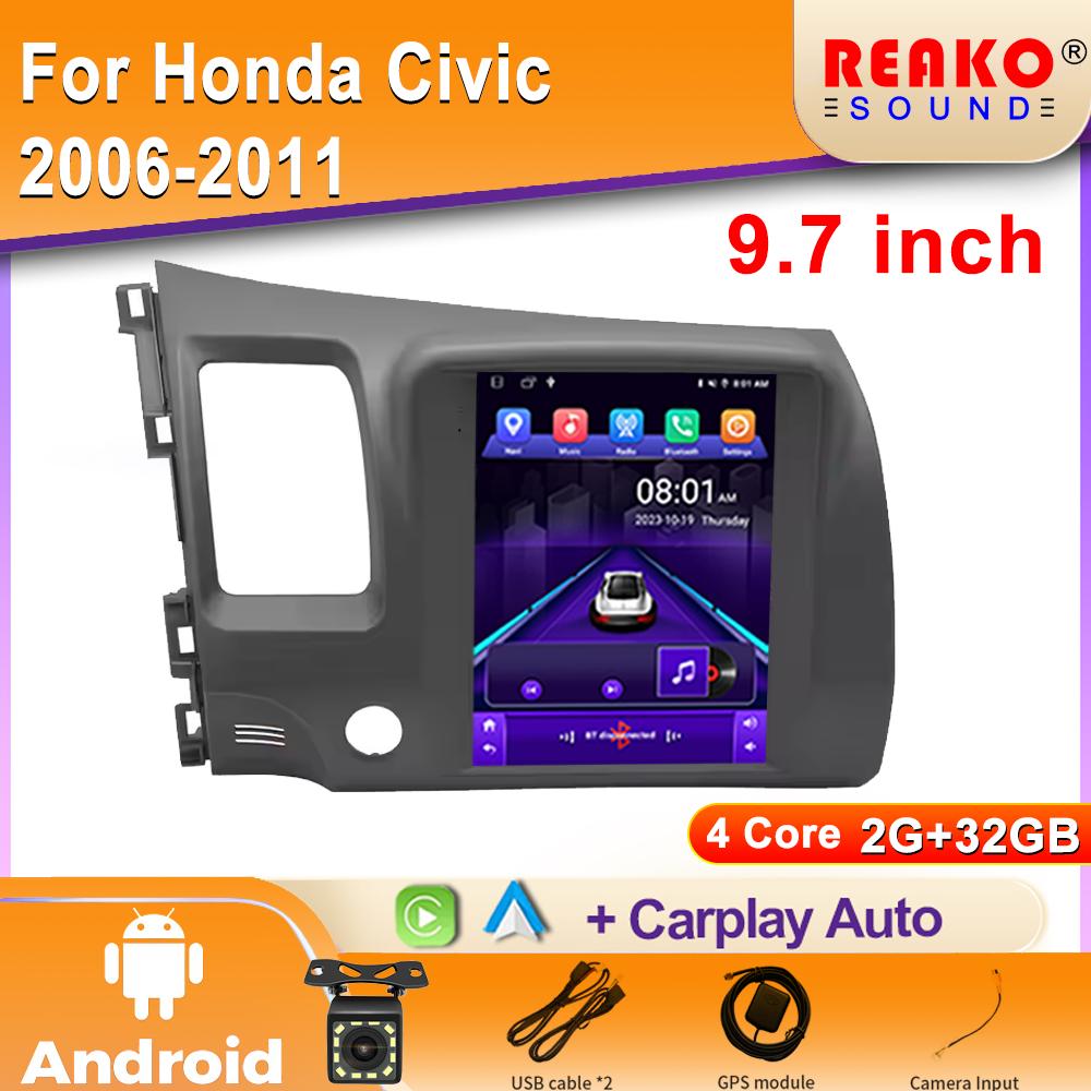 

Для Honda Civic 2006-2011 9,7-дюймовый автомобильный радиоприемник, головное устройство, мультимедийный видеоплеер, GPS-навигация, Android Auto, WIFI, BT, 2din DVD 4 core 2GB+32GB carplay
