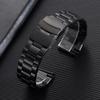 20mm 22mm Metall-Uhrenarmband Universelles Ersatz-Armband Doppeldruck-Faltschließe Schwarz Silber mit Werkzeug Uhrenzubehör