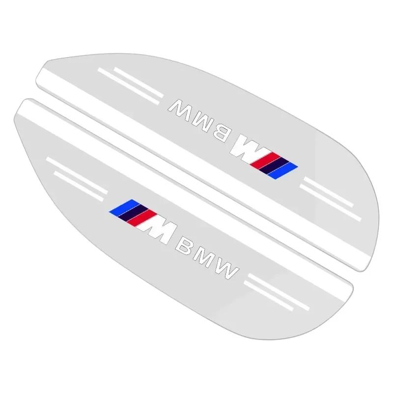WLIB8 2Pc PVC Car Rearview Rain Eyebrow Transparent Stickers For BMW M Performance 1 3 5 7 Series M3 M4 M5 M6 X1 X3 X5 X6 X7 E30 E34