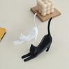 Stretching Kitten Funny Cat Ornaments Carved Kitten Statue Creative Miniature Figurines  Garden