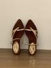 Coarse-heeled silver French pointed-toed strappy sandals fairy shoes 2025 new summer skirt toe Roman shoes