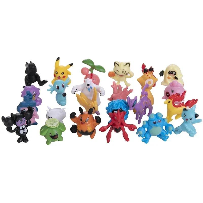 144pcs Action Figure Pikachu Anime Model 2-3CM Ornamental Decoration Mini Model Doll Toy Kids Christmas Gifts