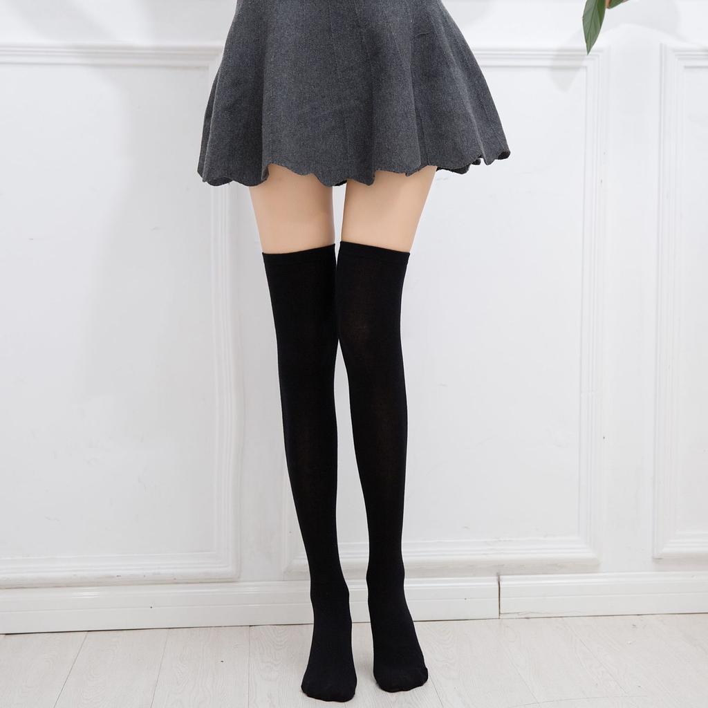 Three bars thigh socks summer women's cotton thin striped socks student socks performance socks knee socks JK socks