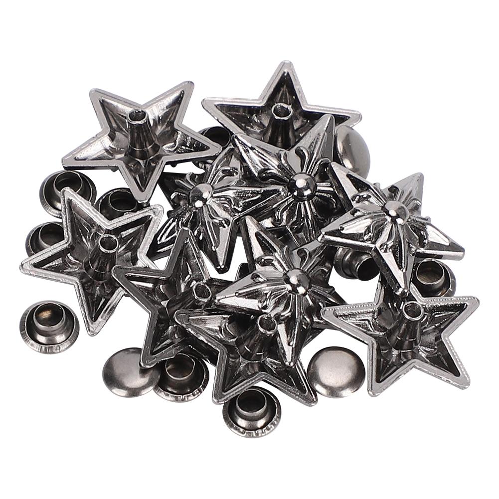 50 Sets Star Rivets Stud Screw Leathercraft Button 16mm DIY Accessories for Belt Luggage Clothing