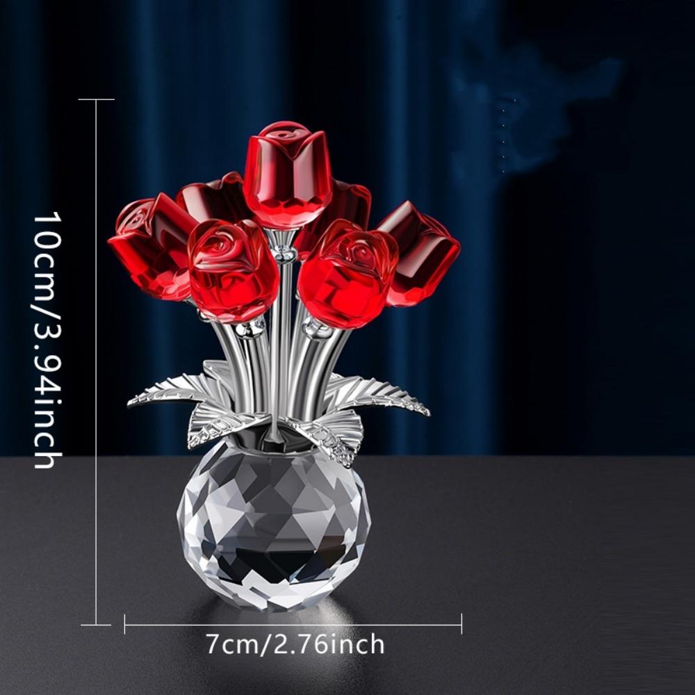 Декоративный подарок «Вечная роза» - Букет из искусственных цветных хрустальных роз, подходит для Дня святого Валентина, Дня матери и годовщины