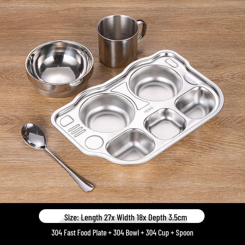 DM 304 Stainless Steel Divided Dinner Plate Set