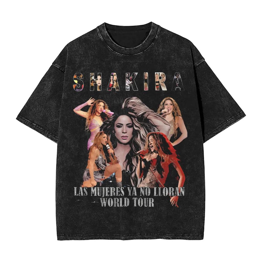 Hot Sale Shakira Las Mujeres Ya No Lloran World Tour 2026 Poster Print T-Shirt Men Women O-neck Cotton Streetwear Hip Hop Fashion Top Summer New Tee
