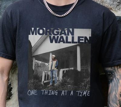 T-Shirt Morgan Wallen Musica Country su Maglietta Premium Vintage Nera Comfort Colors