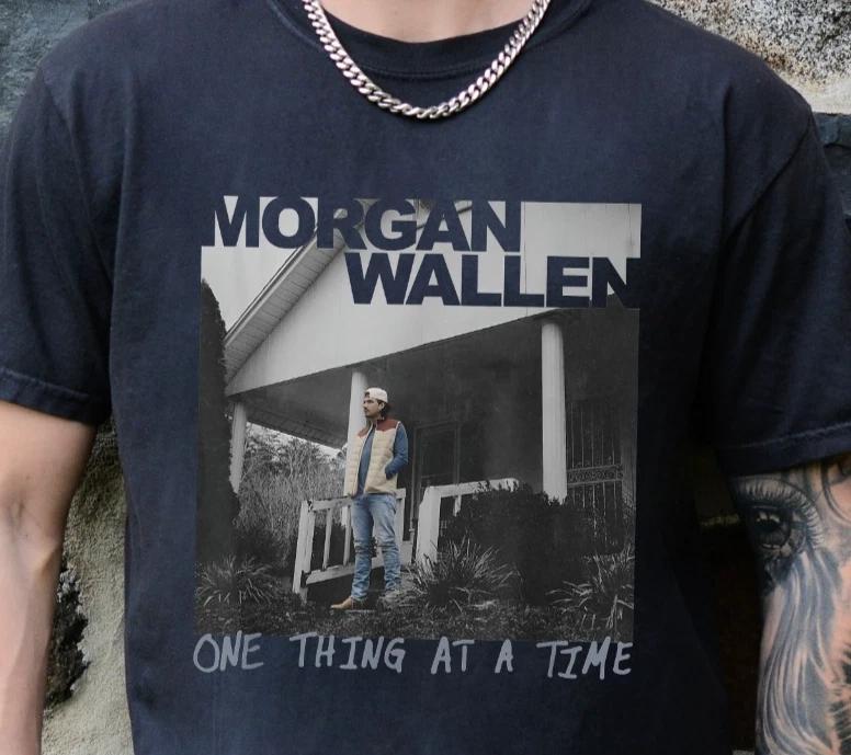 

Morgan Wallen T-Shirt Country Music on Premium Vintage Black Comfort Colors Tee S