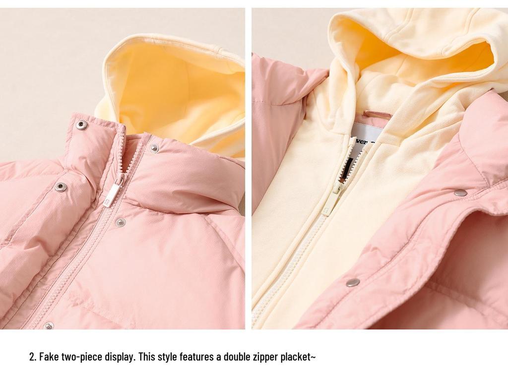 Mädchen Daunenjacke Winter 2025 Verdickt Kunst-Zweiteiler Oberbekleidung für kleine, mittlere und große Kinder