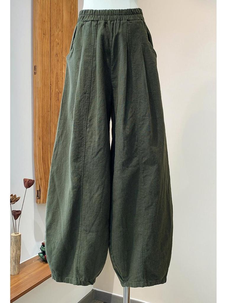 Women's Spring/Summer Zen Retro Cotton Linen Lantern Pants
