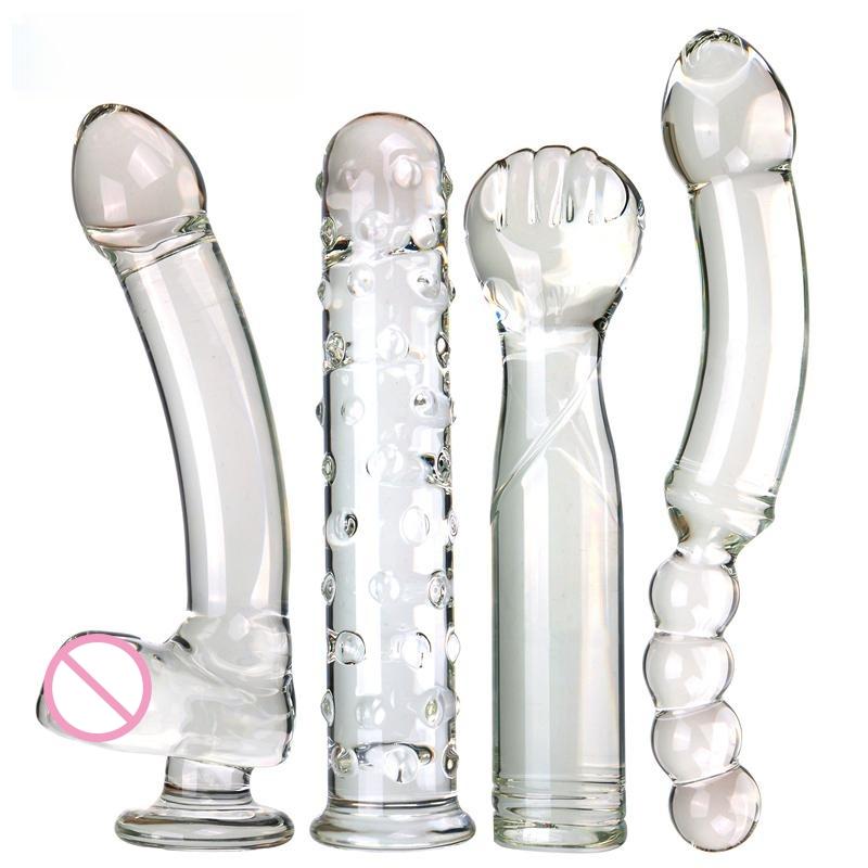 VaHppy Glass Dildo Artificial Penis Large 3.5--5.5cm 1004g Masturbators for Women Large 3.5--5.5cm Sex Toys Fist Shape Anal Plug