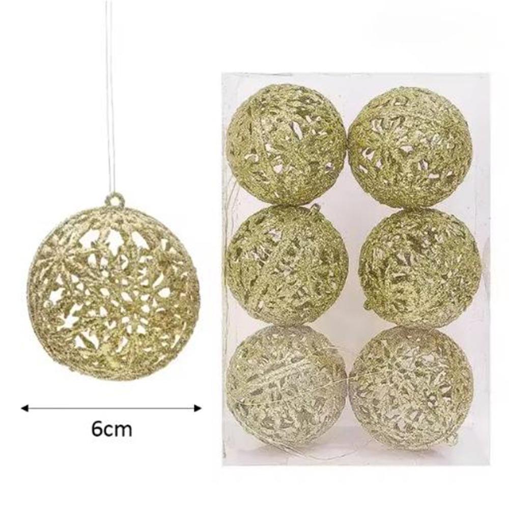 6Pcs Plastic Christmas Ball Pendants 6CM Christmas Tree Decoration  Party