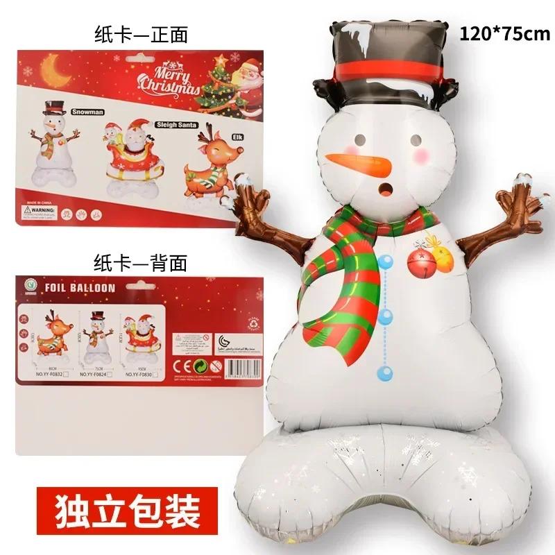 Große Weihnachtsballons Weihnachtsmann Schneemann Elch Strumpf Folienballon Weihnachtsdekorationen für Zuhause Navidad Neu