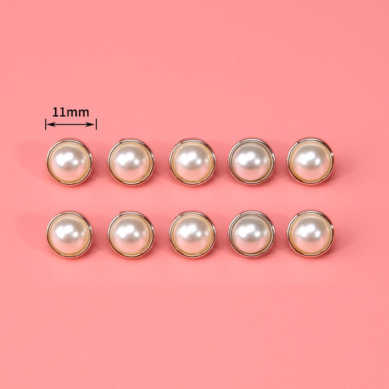 Pearl Button Versatile Round Shirt Button Top Cardigan Shirt Delicate Button Women'S Clothing Decoration