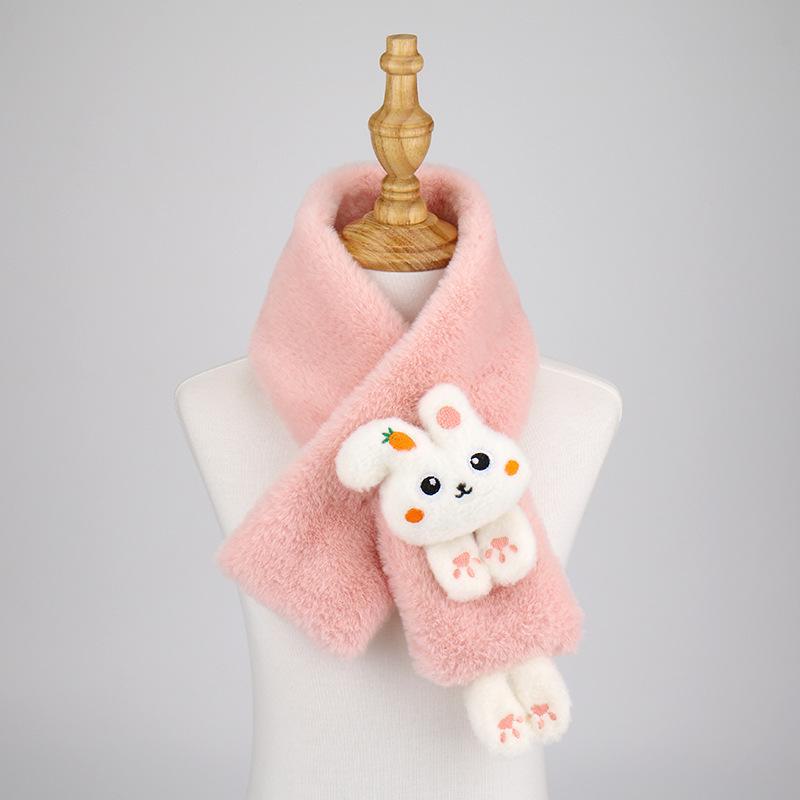 

2022 Детский плюшевый шарф с милым кроликом — уютный, толстый, зимний дизайн для родителей и детей Carrot Rabbit, 75-10CM мерцание