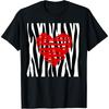 Black and White Zebra Stripes with Red Heart T-Shirt