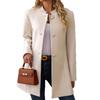 2025 European Plus Size Women's Casual Stand Collar Mid-Length Wool Coat - Autumn/Winter Collection