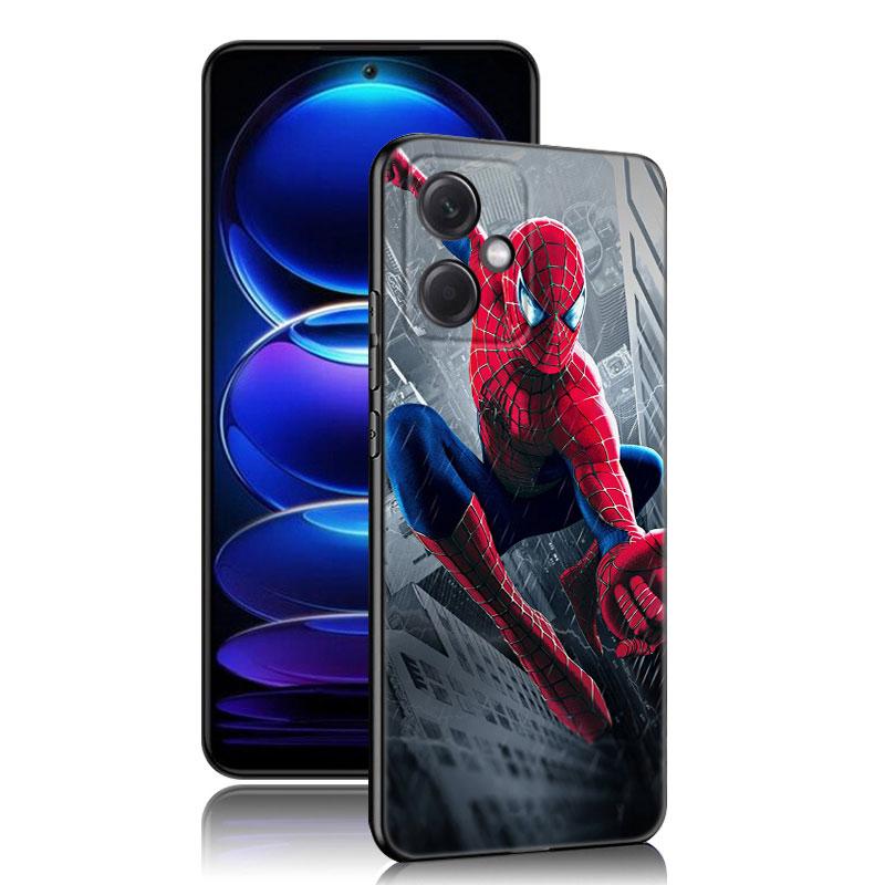 

Чорний силіконовий чохол Spiderman для телефону Xiaomi Redmi Note 10 11 11S 12 13 4G 8 9 11T Pro 5G Plus 8T 9S 10S 12S Redmi Note 8T